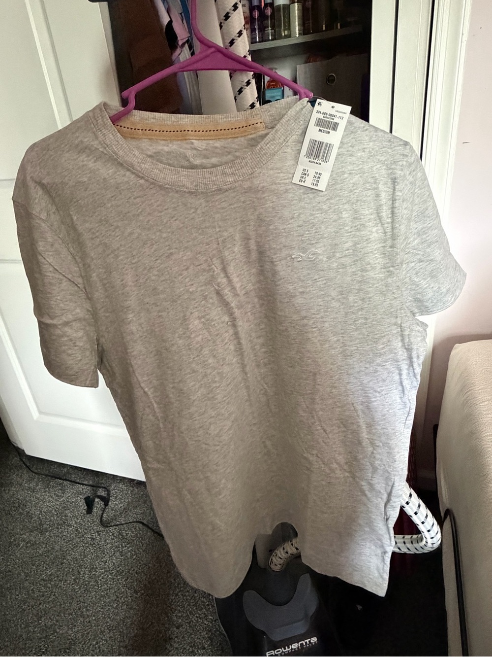 Hollister Light Gray Short Sleeve Crewneck Tee